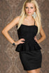 Sexy Elegant Straps Peplum Dress Black